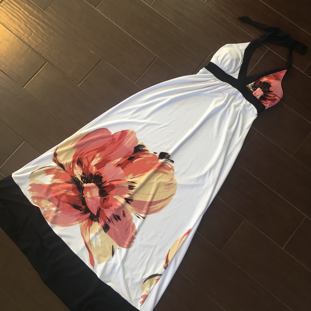 Spring maxi halter dress